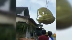 Penerjun TNI AU Mendarat di Atap Rumah Warga Blitar Viral di Media Sosial